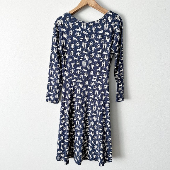 Mata Traders Organic Cotton Navy Zodiac Constellation Casual Dress Size Large - Picture 6 of 9